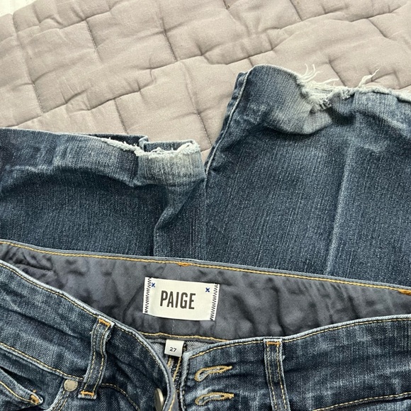 PAIGE Hidden Hills Womens Straight Jean Size Dark Wash Mid-Rise Size 27 boot - Picture 5 of 6